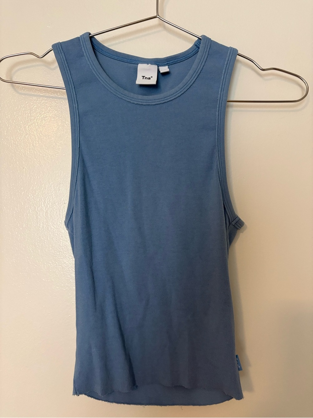 TNA Ribbed Tank Top in Dusty Blue